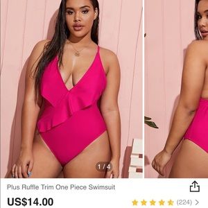 Bright Pink one piece swimsuit